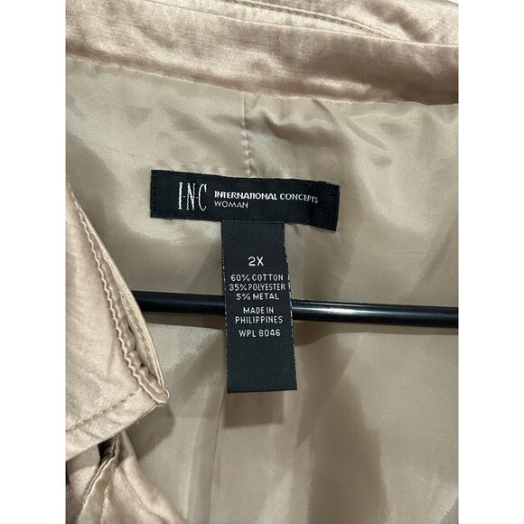 INC International Concepts Womens Double-Breasted Trench Coat Size 2X - Picture 5 of 8